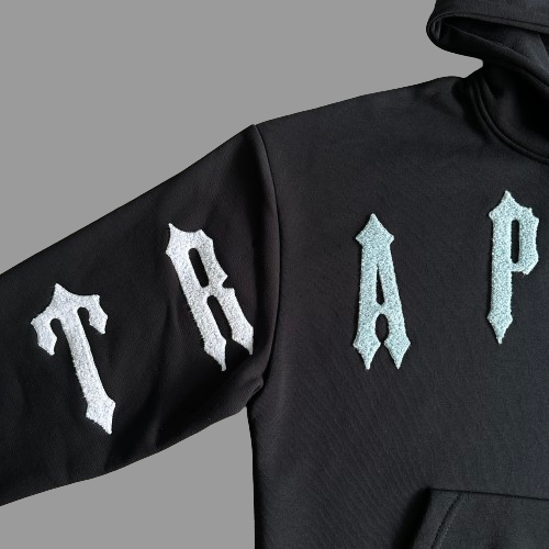 Trapstar Black/Blue Irongate Arch Chenille Hoodie