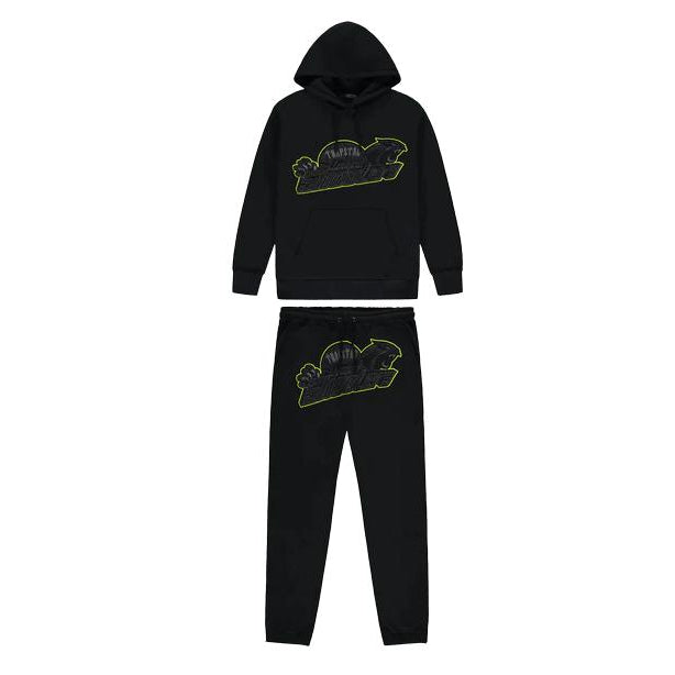 Trapstar Black Yellow London Shooters Hooded Tracksuit
