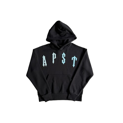 Trapstar Black/Blue Irongate Arch Chenille Hoodie