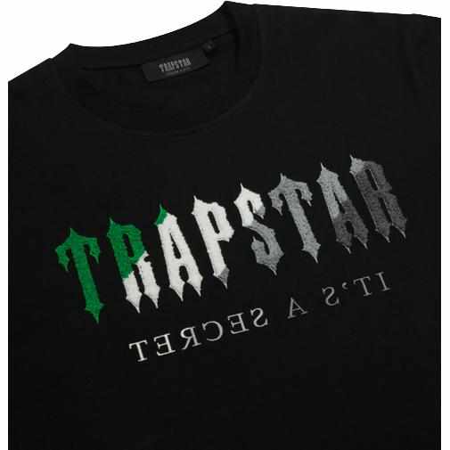 Trapstar Black/Green Chenille Decoded Short Set - MrDripZone