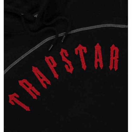 Trapstar Black/Red Arched Chenille Tracksuit - MrDripZone