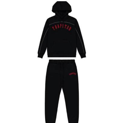 Trapstar Black/Red Arched Chenille Tracksuit-Trapstar-MrDripZone