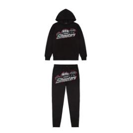 Trapstar Black/Red/Grey London Shooters Hooded Tracksuit-Trapstar-MrDripZone