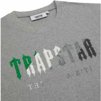 Trapstar Grey/Green Chenille Decoded Short Set - MrDripZone