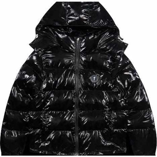Trapstar Shiny Black Irongate Detachable Hooded Jacket - MrDripZone