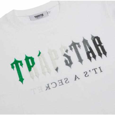 Trapstar White Green Chenille Decoded Short Set (FAST DELIVERY) - MrDripZone