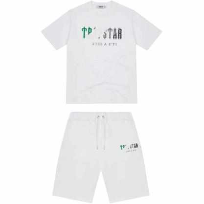 Trapstar White Green Chenille Decoded Short Set (FAST DELIVERY) - MrDripZone